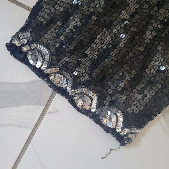 Goregous Vintage Cotton Zone Black Sequins pants with silver Accents size 18 - Picture 10 of 11